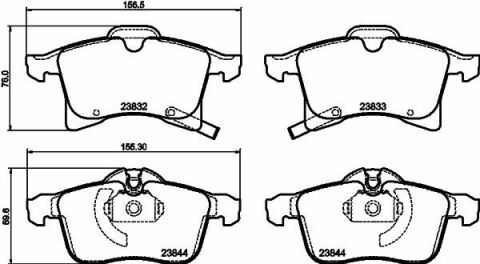 Тормозные колодки пер. Opel Astra F/G/H/Zafira A/B 94- (ATE)