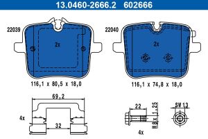 Тормозные колодки (задние) BMW M5 (G30)/X5 (G05)/X6 (G06) 17- (TRW) (с аксессуарами)