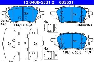 Тормозные колодки (задние) Toyota Corolla 18-/C-HR 16- (с аксессуарами)