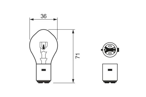 Автолампа S2 12V 35/35W BA20d Standard Автолампа S2 12V 35/35W BA20d Standard