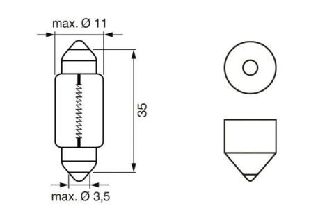 Автолампа C5W 24V 5W SV8.5-8 (пальчик 35мм)