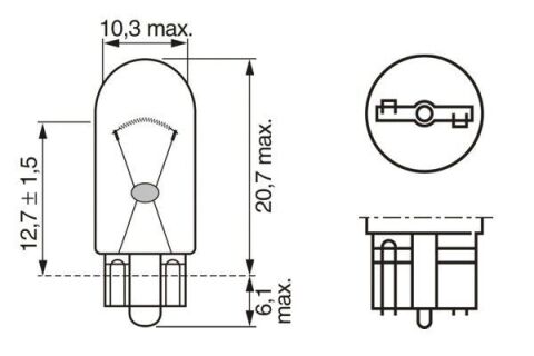 Автолампа W5W 24V 5W W2.1x9.5d Trucklight (без цоколя)