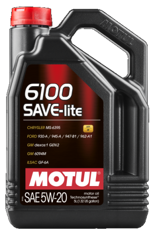 Моторна олива MOTUL 6100 Save-lite 5W-20, 5 літрів Моторна олива MOTUL 6100 Save-lite 5W-20, 5 літрів