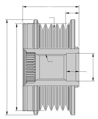 HELLA CITROEN Шкив генератора JUMPER 3.0 HDi 06-, PEUGEOT BOXER 06-