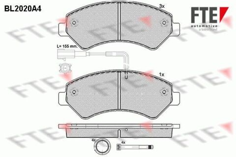 Колодки тормозные (передние) Citroen Jumper/Fiat Ducato/Peugeot Boxer 2.0-3.0HDi 06-R16(с датчиком)