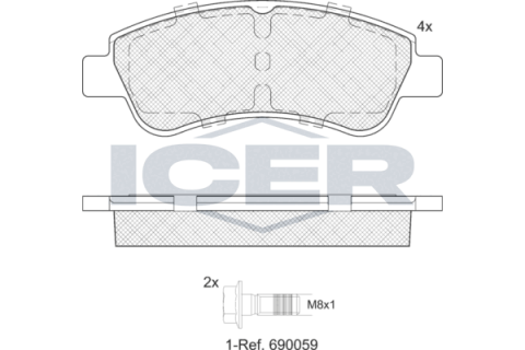 Колодки гальмівні (передні) Citroen Ami 20-/Berlingo/Peugeot Partner 98-05/2008/Opel Corsa F 19-