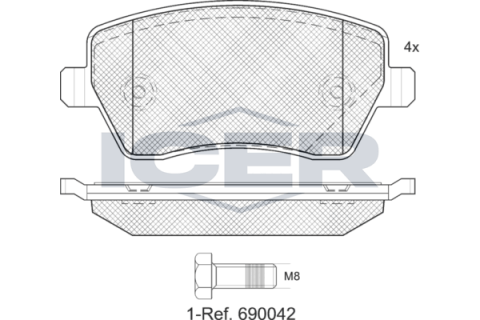 Колодки тормозные (передние) Renault Kangoo Z.E. 11-/Zoe 12-