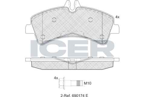 Колодки гальмівні (задні) MB Sprinter (906) 411-519CDI/VW Crafter 30-35/30-50 06- (спарка)