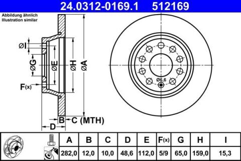 Диск тормозной (задний) Audi A3/Skoda Octavia/Superb/VW Golf/Passat 03- (282x12) PowerDisc