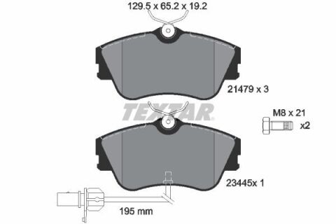 Колодки гальмівні (передні) VW T4 R15 (Lucas) (з датчиком)