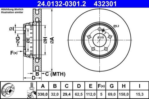 Диск тормозной (передний) MB C-class (W205)/E-class (W213) 13- (330x32)