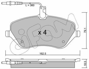 Тормозные колодки пер. Peugeot 407/607 04- (TRW) (162,3x79,1x18,4)