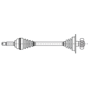 Напіввісь лівий L=623mm 24 зуб.Clio II,Kangoo RENAULT