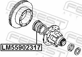 Підшипник приводного валу 55х90х23х17 Sprinter/Master/Crafter/Pagero 97-