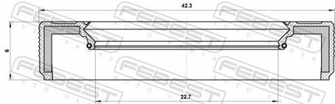 Сальник КПП 22.7x42.3x6x6 DUSTER/LOGAN 1.2-1.6 10-