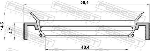 Сальник приводного вала 40.4x56.4x4.7x14.5 LAND CRUISER PRADO 2.7-4.7 02-