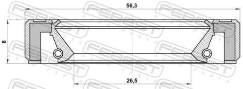 Сальник приводу (диференціал) 26.5x56.3x8x8 DUSTER 1.2-1.6 10-