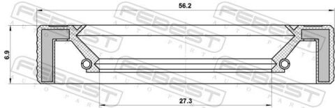 Сальник привода 27.3x56.2x6.9x6.9 DUSTER/LOGAN 1.2-1.6 09-