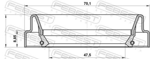 Сальник привода 47.5x70.1x8.85x8.85 LAND CRUISER 2.4-3.0 85-96