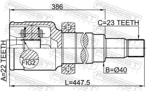 ШРКШ (ШРУС) внутрішній 22X40X23 FORD FOCUS CB8 2011-2015 Пр.