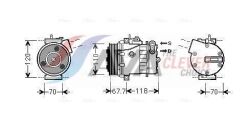 Компресор кондиціонера DOBLO, FIORINO, PUNTO EVO, CITROEN, PEUGEOT Компресор кондиціонера DOBLO, FIORINO, PUNTO EVO, CITROEN, PEUGEOT