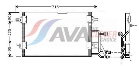 Радіатор кондиціонера (конденсатор) без осушувача Audi A4, Passat 94-