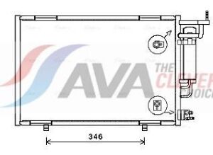 Радіатор кондиціонера (конденсатор) з осушувачем B-MAX 1.4-1.6 12-, FIESTA VI 1.25-1.6 08-