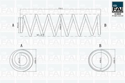 пружина подвески задн. L=370 мм Scenic III 09-