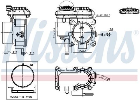 Дросельна заслонка TUCSON 1.6 GDi 15-, i30 12-, KIA