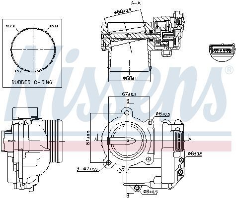 Дроссельная заслонка 3 (F30, F80) 316 i 12-16, CITROEN C4 1.6 THP 150 08-11, MINI (R56) Cooper S 10-13, PEUGEOT 308 I 1.6 16V 07-14