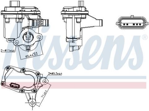 Клапан EGR (системи рециркуляції ВГ) C-SERIES S205, MARCO POLO W447, VITO W447, NISSAN NV300