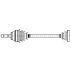Полуось правый L=750mm 33/22 зуб. LUPO I 1.0 98-00, POLO (6N2) 1.7 SDI 9-01, POLO (6N2) 1.9 SDI 99-01 VW