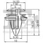 Клипса крепления обшивки (к-кт 5 шт) BMW 3 (E90-E92)/5 (E60/F07)/7 (F01-F04)/X5 (E71/E72) 97-, фото 2 - интернет-магазин Auto-Mechanic