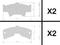 Комплект противоскрипных пластин (передних) Nissan Almera 1.4/1.6/2.0D 95-00 (Sumitomo)