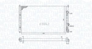 VW радиатор охлаждения Caddy II 1.6/1.9D -04,Polo,Seat Ibiza,Inca,Cordoba 93-