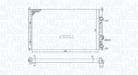 VW радіатор охолодження Caddy II 1.6/1.9D -04,Polo,Seat Ibiza,Inca,Cordoba 93-