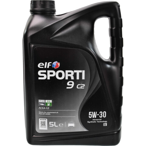 Моторна олива ELF SPORTI 9 C2 5W-30, 5 літрів Моторна олива ELF SPORTI 9 C2 5W-30, 5 літрів