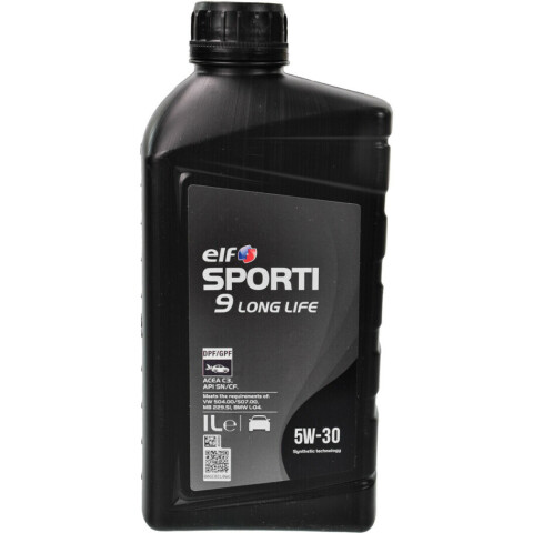 Моторна олива ELF SPORTI 9 LONG LIFE 5W-30, 1 літр Моторна олива ELF SPORTI 9 LONG LIFE 5W-30, 1 літр