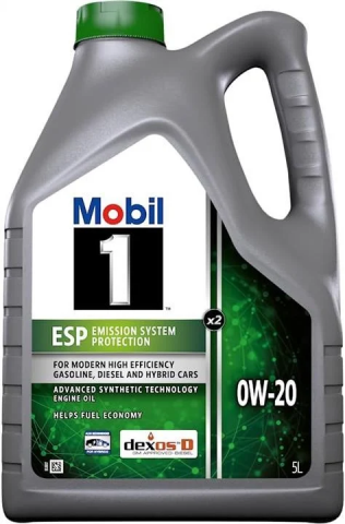 Моторна олива MOBIL 1 ESP X2 0W-20, 5 літрів Моторна олива MOBIL 1 ESP X2 0W-20, 5 літрів