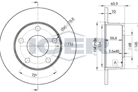 Диск тормозной (задний) Audi 100 -94/A6/VW Passat B5 94-05/Skoda Superb 01-08 (245x10)(с покр)(полн.)