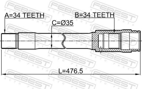 Полуось LAND CRUISER 200 4.5-4.7 07- Пр.