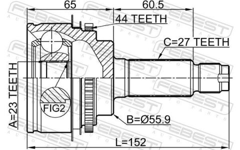 ШРУС внеш. (23/27z D55/82mm) FORESTER/IMPREZA 1.6-2.5 00-12