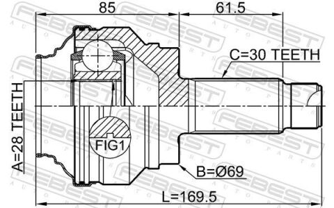 ШРКШ внутр. (28/30z D69/94mm) BMW X5/X6 2.0-4.8 06-19