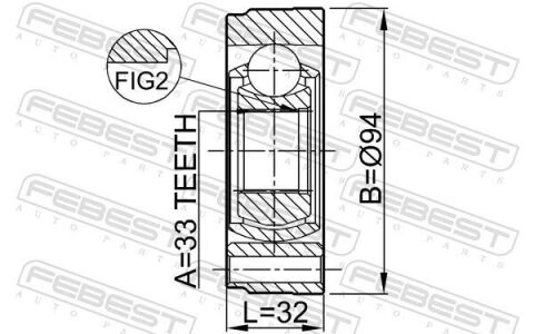 ШРУС внутр. (33z D94mm) Caddy 1.5/1.6/1.6D/1.8