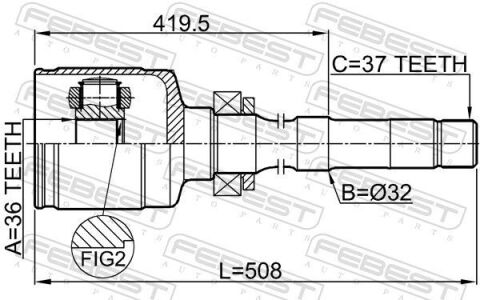 ШРУС внутр. (36/37z D32/90mm) Пр. JUMPY/EXPERT/VIVARO 2.0 16-