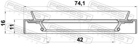 Сальник редуктора зад. моста 42X74.1X11X16 LEXUS GS/HILUX 2.4-4.6 93-