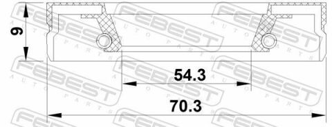 Сальник КПП (втор.) 54.3X70.3X9X9 MEGANE 1.4-2.0 96-03