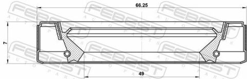 Сальник КПП (втор.) 49X66.25X7X7.3 MEGANE 1.4-2.0 96-03