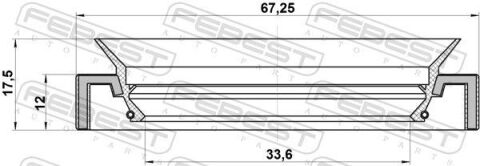 Сальник привода 33.6X67.25X12X17.5 LEGACY 1.8-2.5 94-03