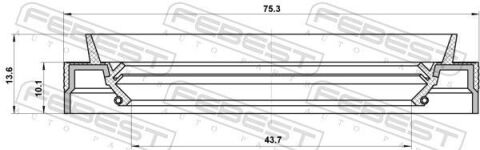 Сальник редуктора зад. моста 43.7X75.3X10.1X13.6 BMW E30/E36/E46 2.3-3.2 83-05